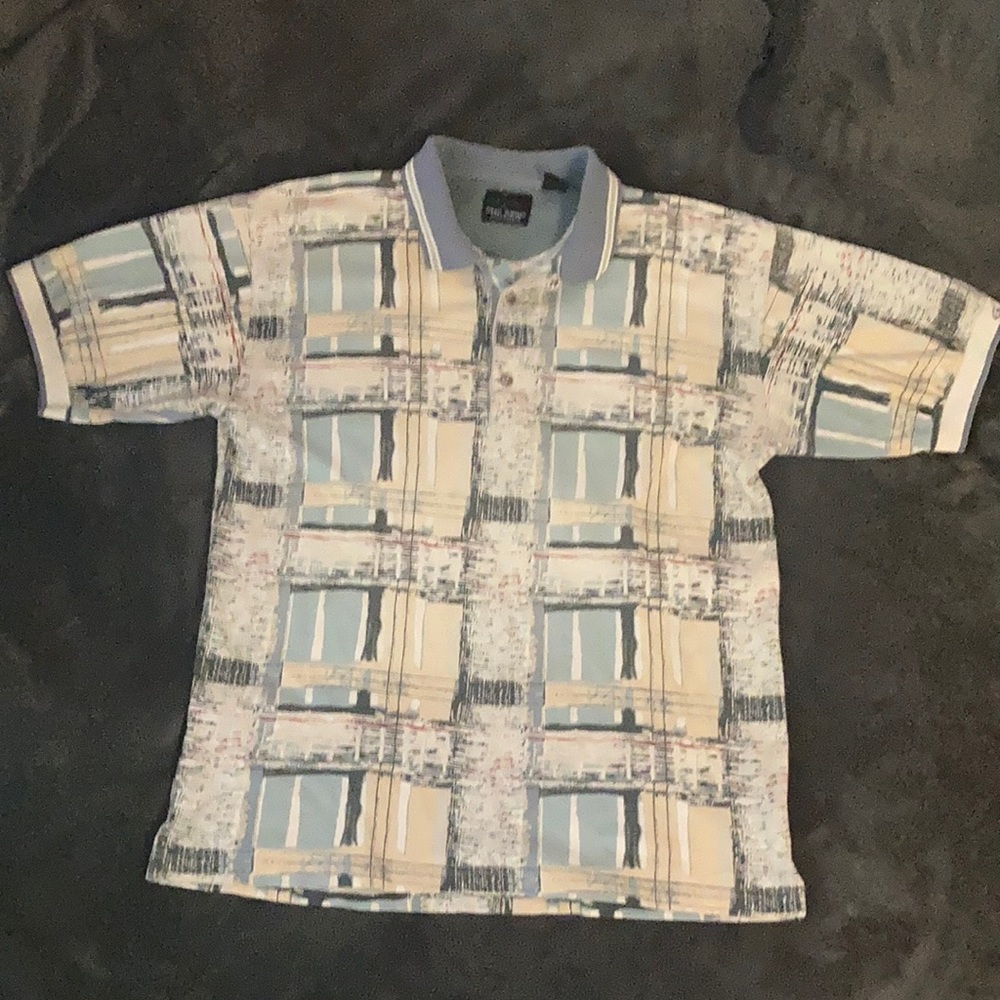 Greg Norman Collection multicolor abstract polo size Large